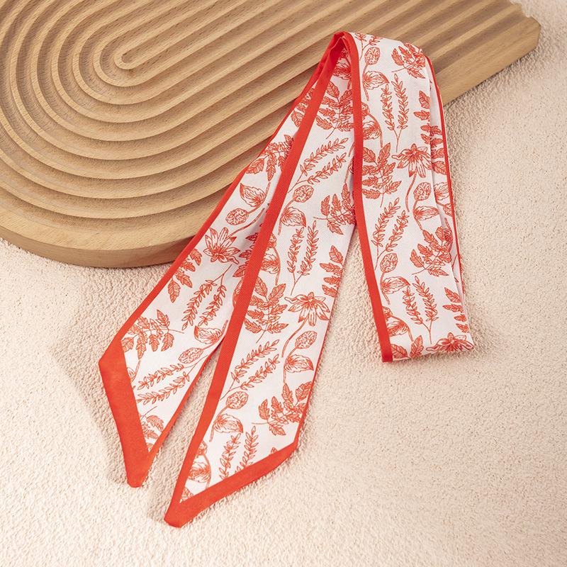 Women's Red Double-Sided Silk Scarf: Versatile Ribbon for Professional OL Wear or Headband, Perfect for Spring/Summer Korean Fashion.