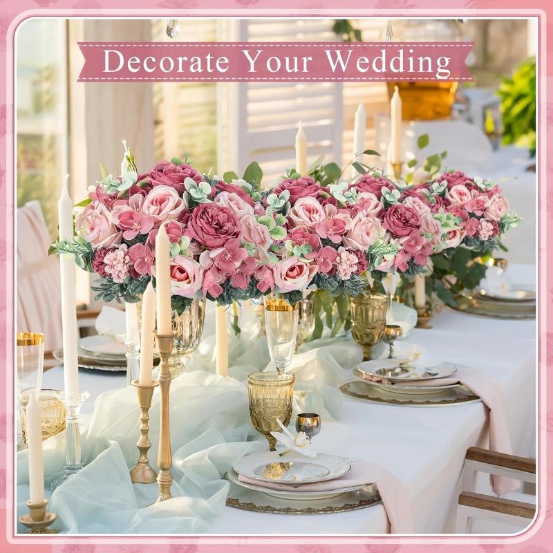 1Pcs Silk Flower 7-Forked Artificial Rose Hydrangea Handheld Flower Fillet Rose Dried Flower Wedding Decoration Flower Bouquet