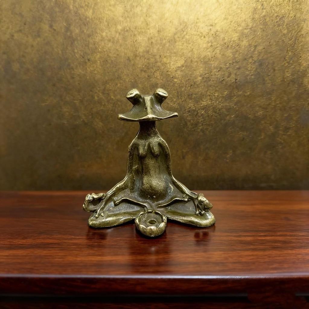 Alloy Frog Incense Holder Set - Chinese Ethnic Style for Home or Office