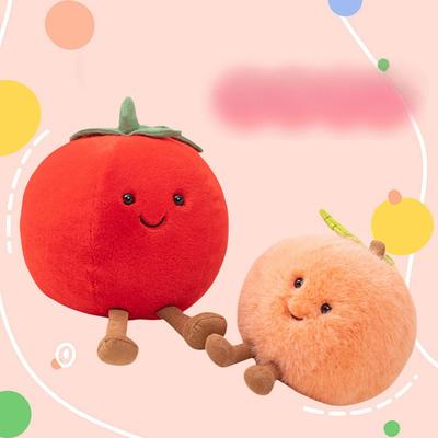 Niedliches britisches Fun Tomaten Plüschtier Pfirsichpuppe Tomatenpuppe Schlafen mit Kissen Mädchen Geschenk