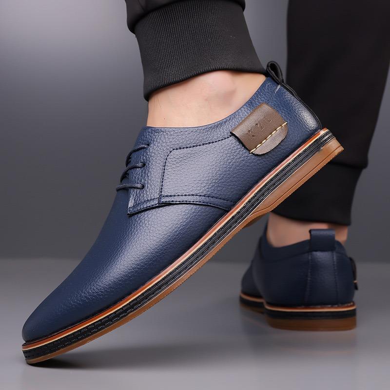 High Quality Mens Leather Shoes Luxury Cowhide Casual Shoes Lace Up Oxford Shoe Large Size Business Dress Shoes for Men Sneakers