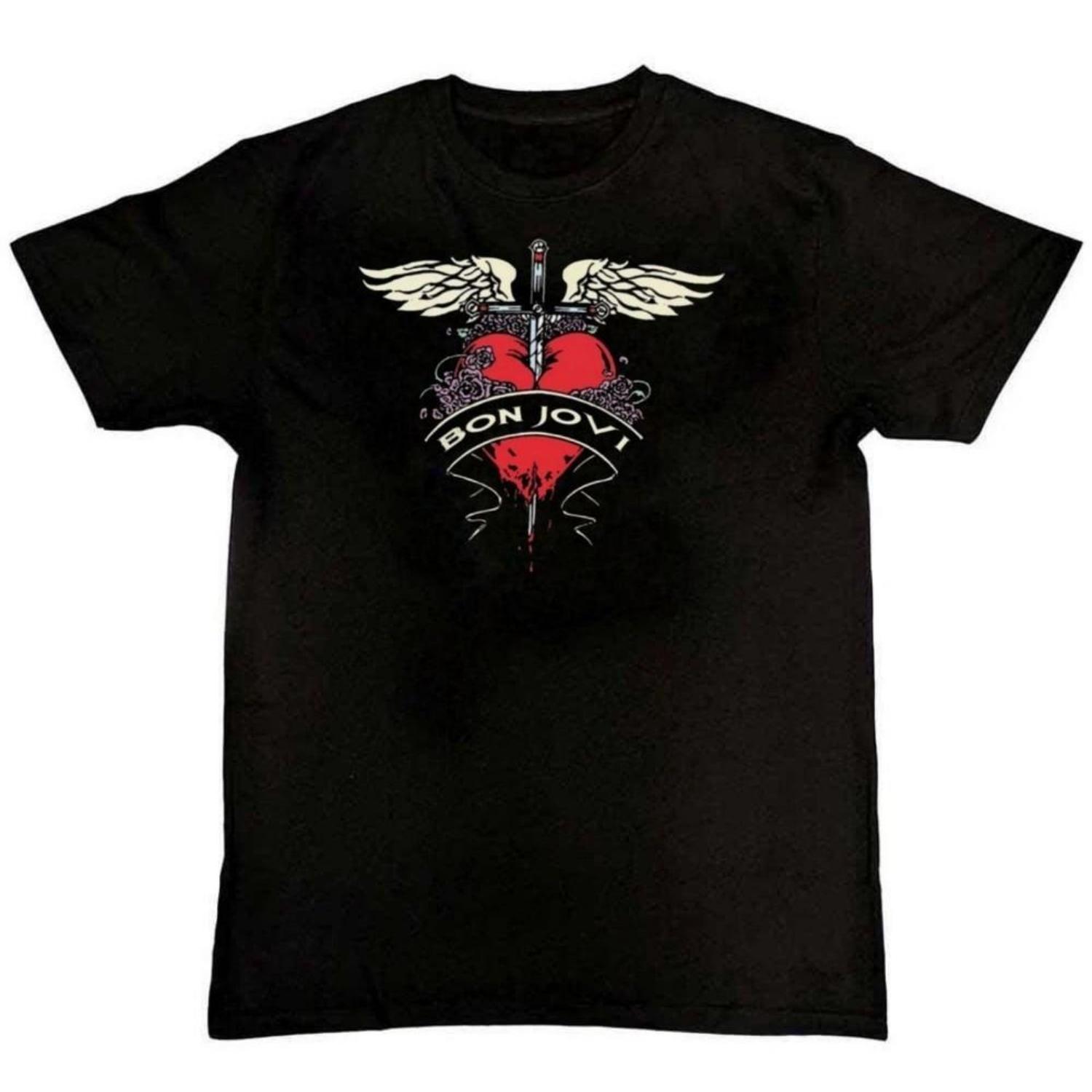

Bon Jovi Heart and Dagger Graphic Print Unisex Mens TShirt S M L XL 2 3 4 XL Unisex T-Shirt S