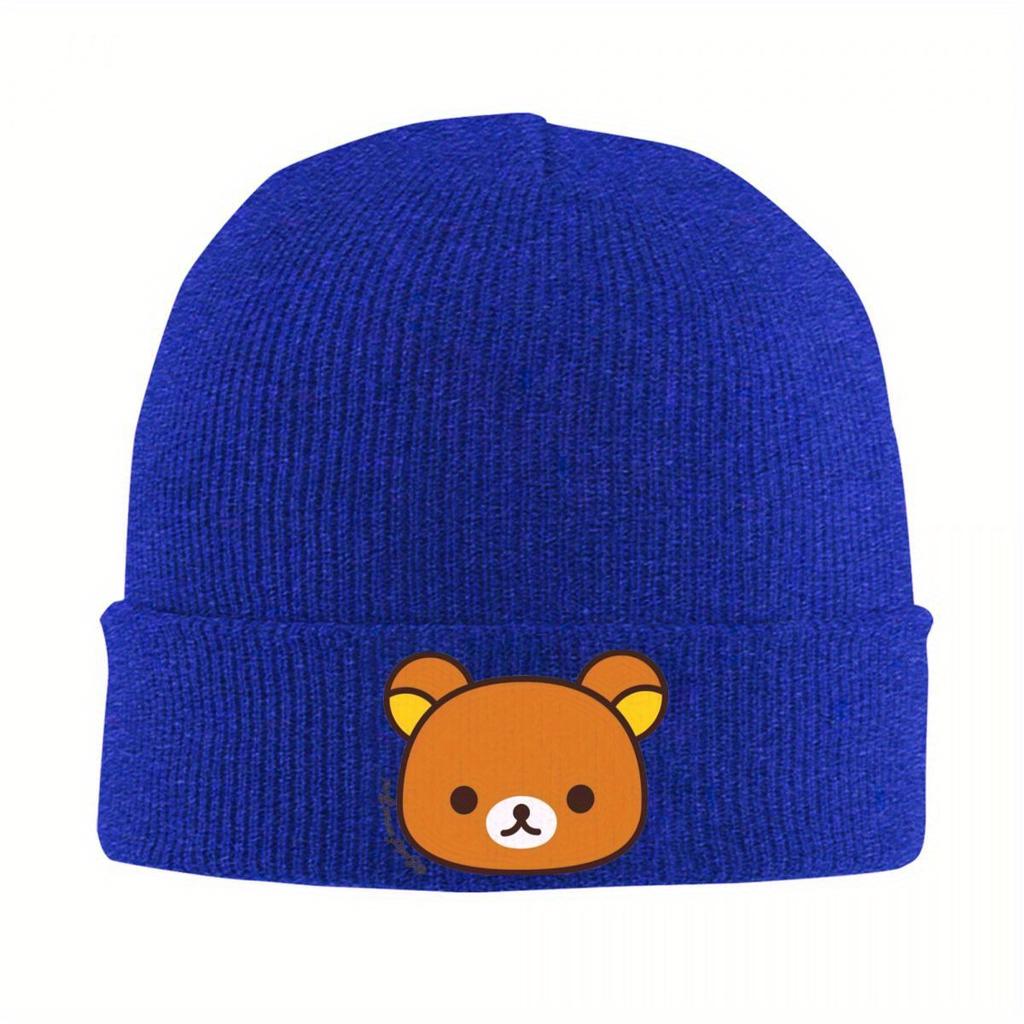 Rilakkuma Korilakkuma Bonnet Hats Beanie Hats Design Knitted Hat Spring Y2K Cool Unisex Adult Hippie Thermal Elastic Cap