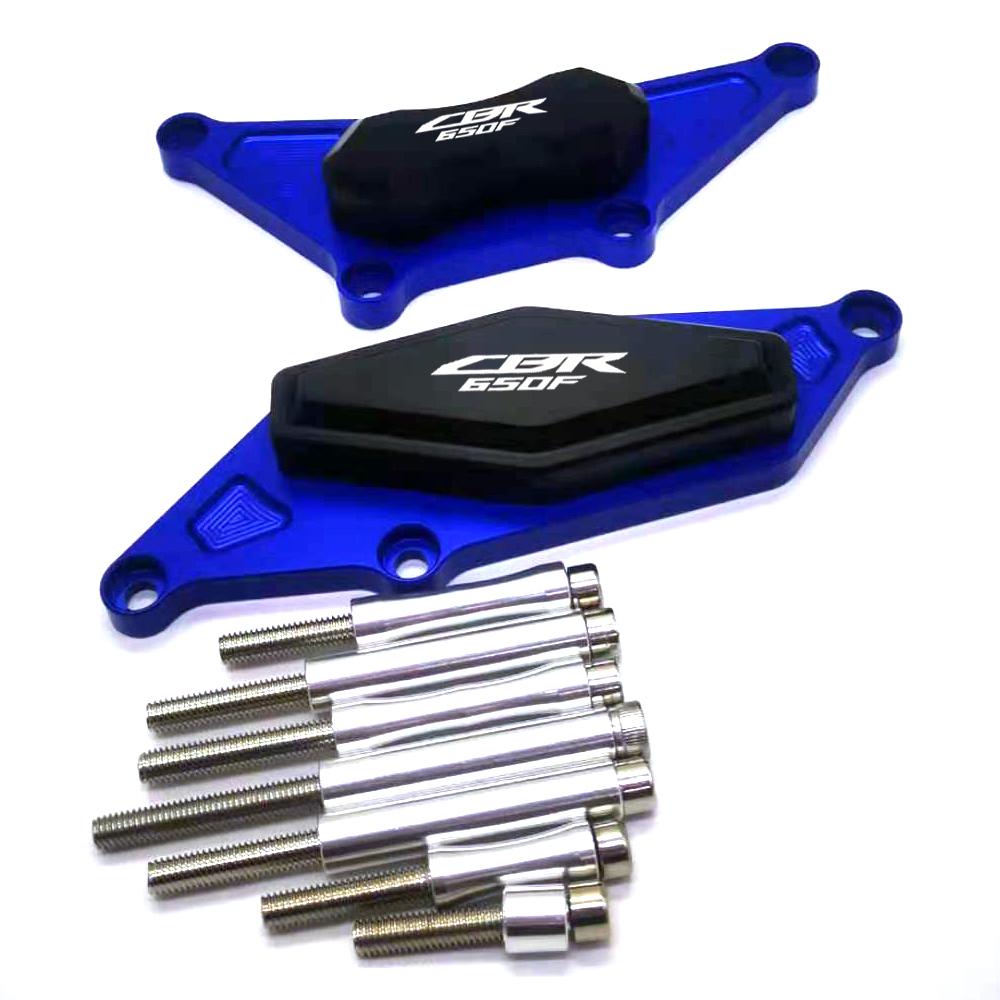 For Honda CBR650F CBR 650F CBR650 F CNC Aluminum +POM Full Set Engine Crash Pads Frame Sliders Protector