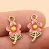 Edelstahl Pilzblumen-Ornamente: Tropföl & goldene Emaille-Anhänger