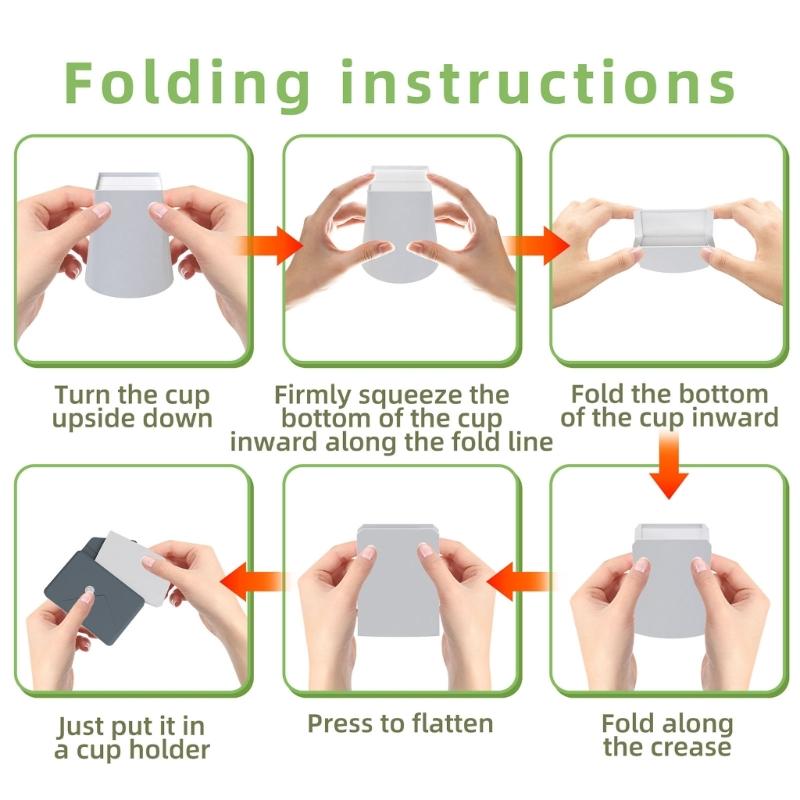 Outdoor Travel Folding Water Cup with Storage Bag Flexible Journey Container for Outdoor Camping Hiking