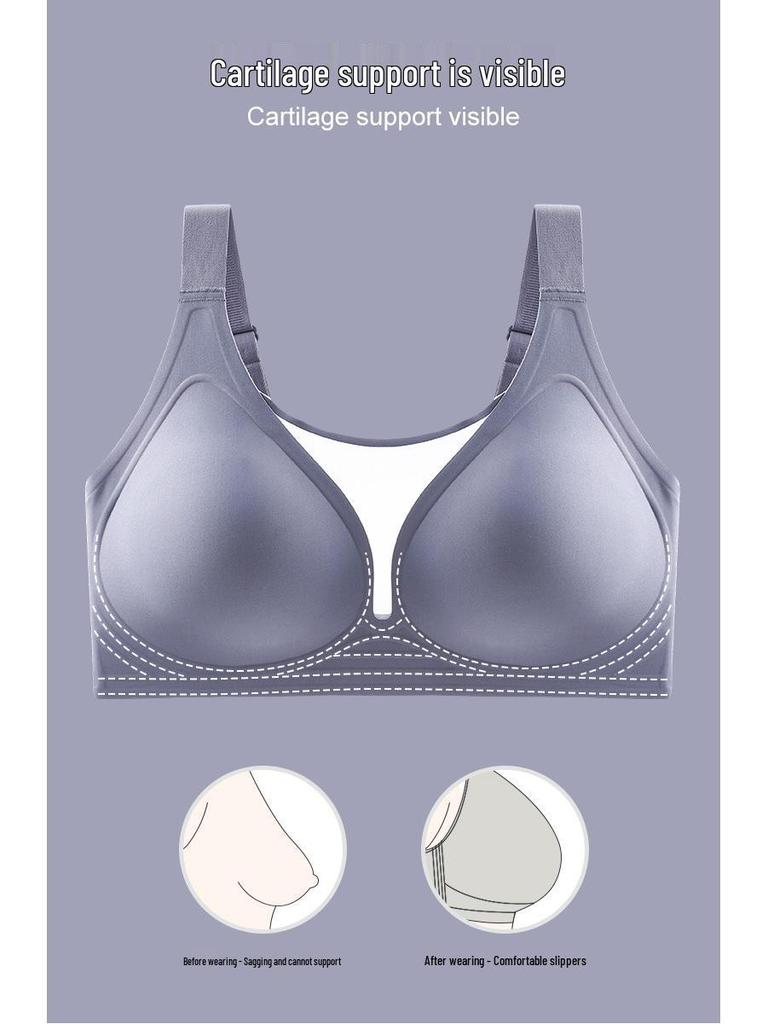 Seamless Mesh Plus-Size Anti-Sagging Bra for Large Breasts - Slimming, Anti-Exposure, Full Coverage, Thin Style