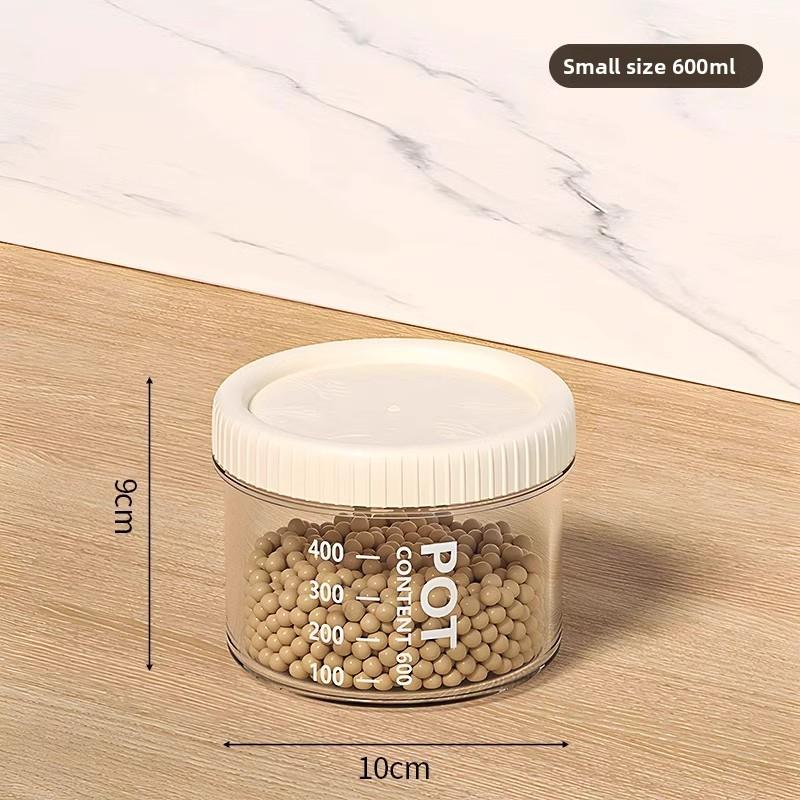 Home kitchen sealed tank lid rotating non-leaking storage bucket snack dried scallops moisture-proof and dust-proof sealed box 600ml