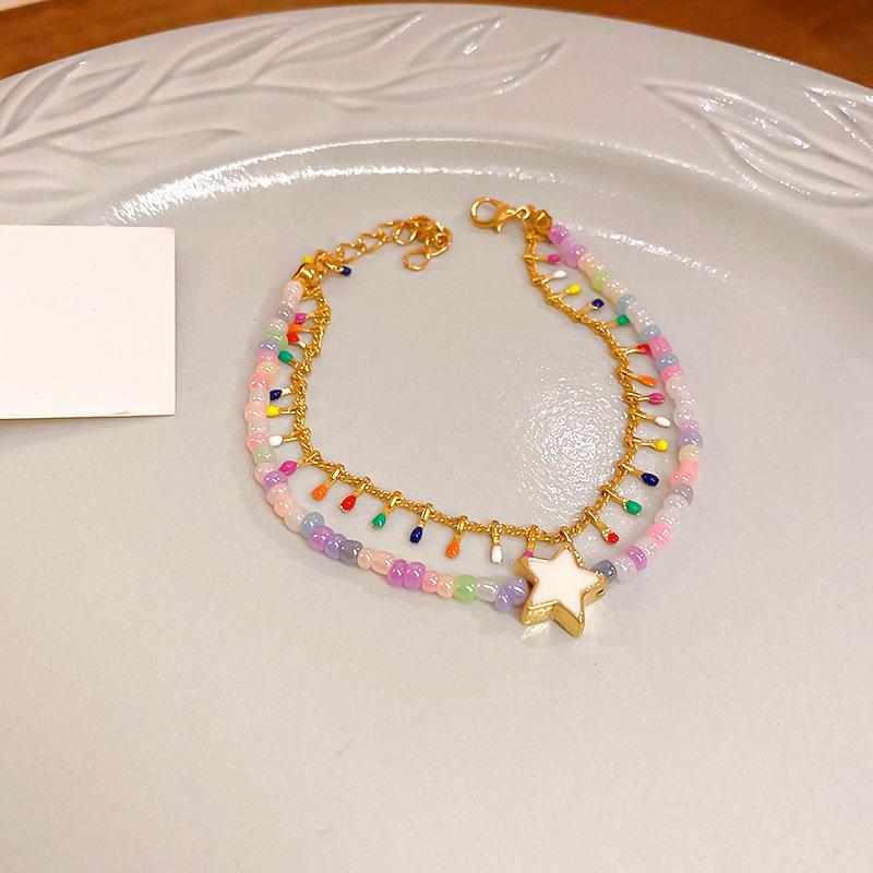 

Сладкая капля браслет из бисера миюки в два слоя: Элегантные, Универсальные Украшения на Руку для Женского Повседневного Стиля