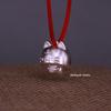 Sterling Silver 999 Hidden Cat Bracelet & Pendant Set - Pure Silver Necklace & DIY Red String Accessories