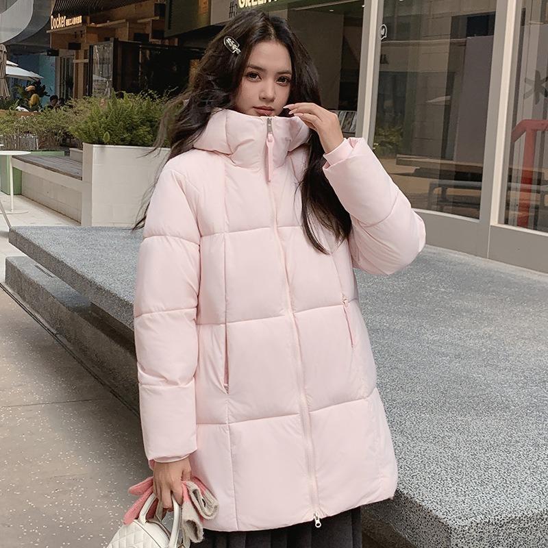 Herbst und Winter neue Wolkenpuffs verdickte warme baumwollgepolsterte Kleidung Damen mittel und lang Kapuzen-Brotkleidung Baumwollkleidung Jacke