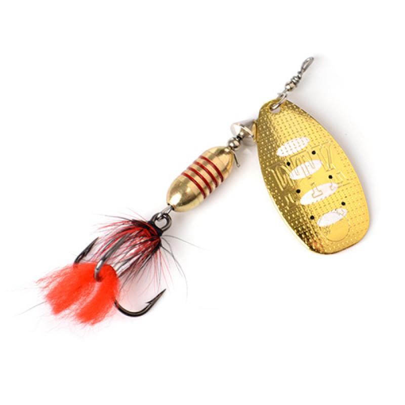 FTK Spinnerbait Fishing Lure With Flashing Blade Soft Hair Trail 3-Hook Treble Hook Bass Pike Perch