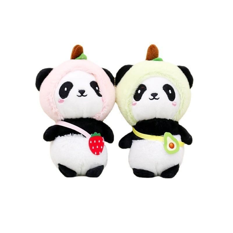 Cute Kawaii Panda Keychain Plush Toy Short Fur Stuffed Animal Doll For Backpacks And Gifts 12cm