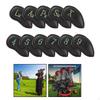 Housses de fer de golf brodées pour tête 11 PIÈCES Club Cuir PU Équipement d'entraînement