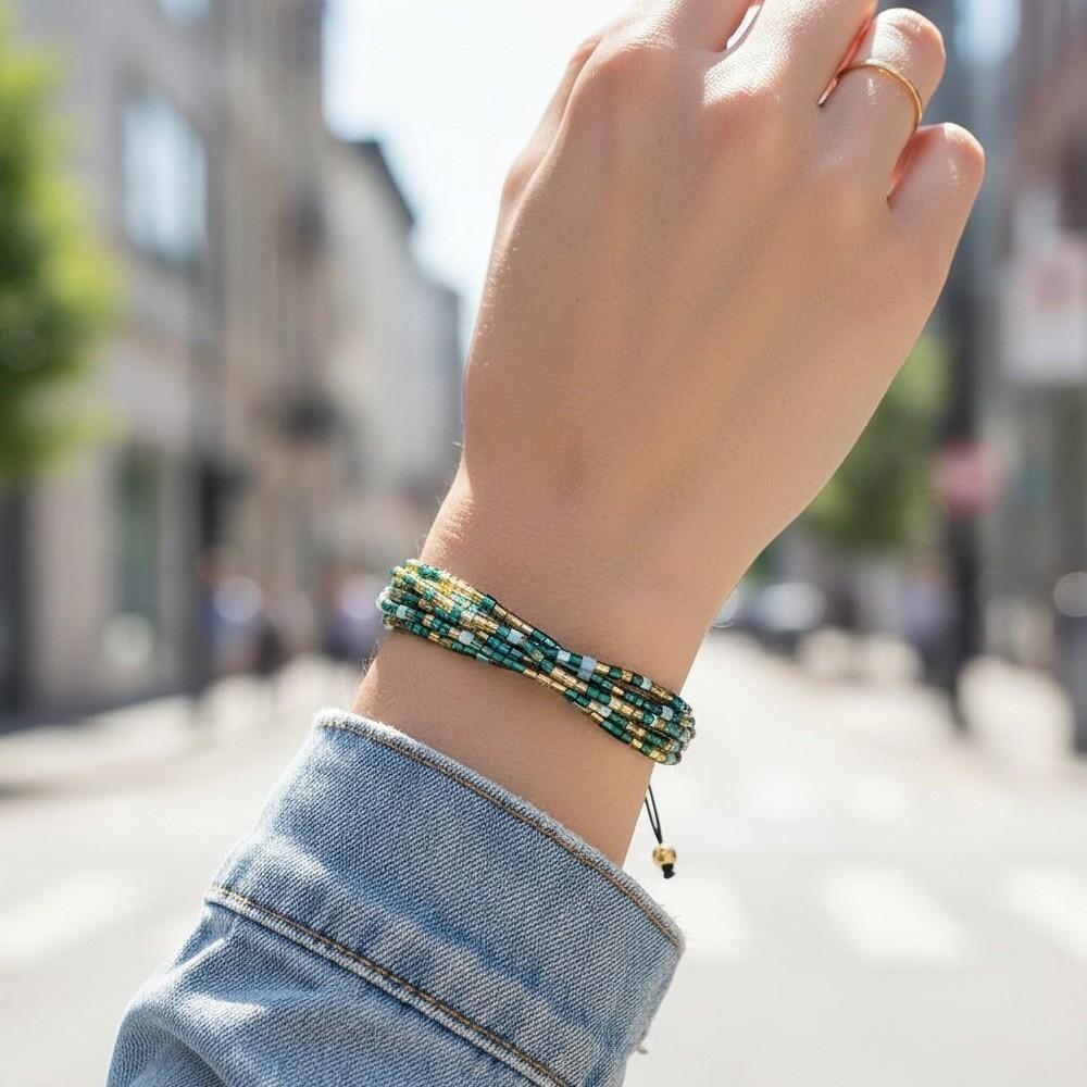 Boho Thin Beads Bracelets Stackable Multilayer Bracelets Bohemian Style Hand Chains Vacation