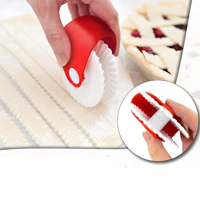 Kitchen Pizza Pastry Lattice Cutter Pastry Pie Decor Cutter Plastic Wheel Roller for Pizza Pastry Pie Crust Baking Cutter Tools