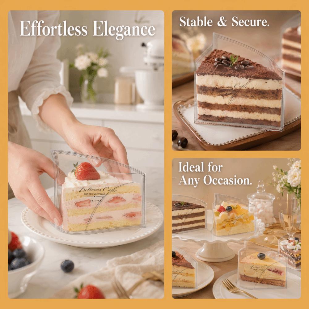 100PCS Transparent Triangle Shape Mousse Surrounding Edge Cake Wrapping Tray  Mousse Desserts