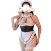 Large size underwear pure lust sweet cute maid suit sexy temptation halter small chest show big maid uniform