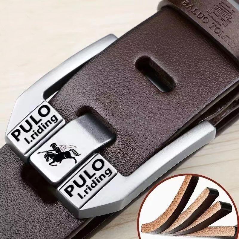 Pánský kožený opasek Čistá kůže S kolíčkovou sponou Pánský džínový Jednoduchý Retro Ležérní Univerzální Kalhotový opasek z pravé kůže