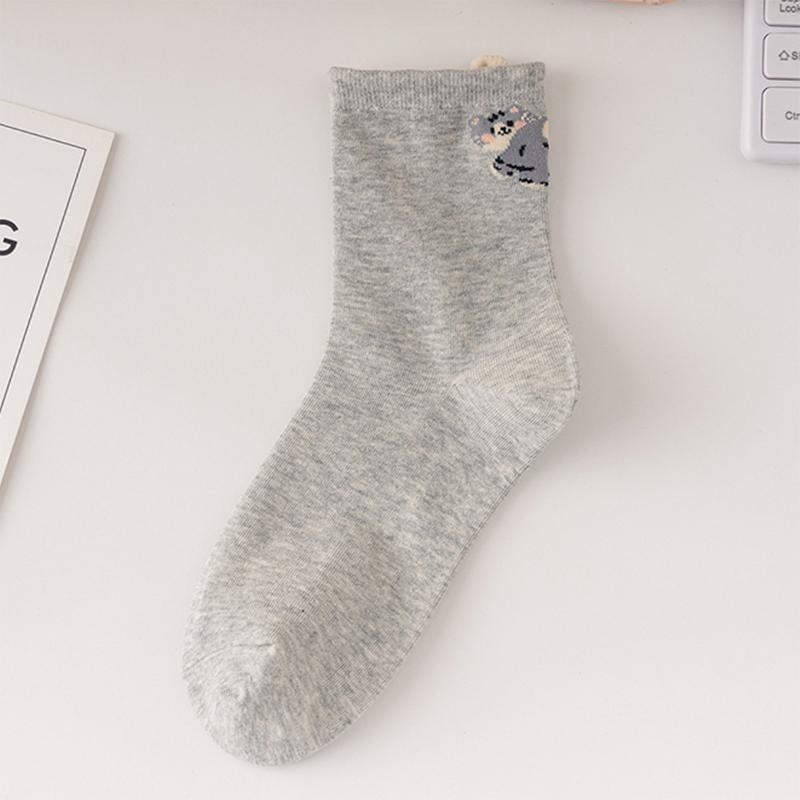 

Lovely 3D Cat Egg Socks Cartoon Animal Print Cotton Socks Soft Cozy Daily Wear Warm Socks Kawaii Knitting Socks светло-серый