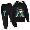Set de trening cu hanorac și pantaloni din 2 piese pentru băiat și fată Copil Set Sport cu Hanorac Imprimat cu Avatar Ronaldo Haine Copii Set Bebeluș Trening Sport