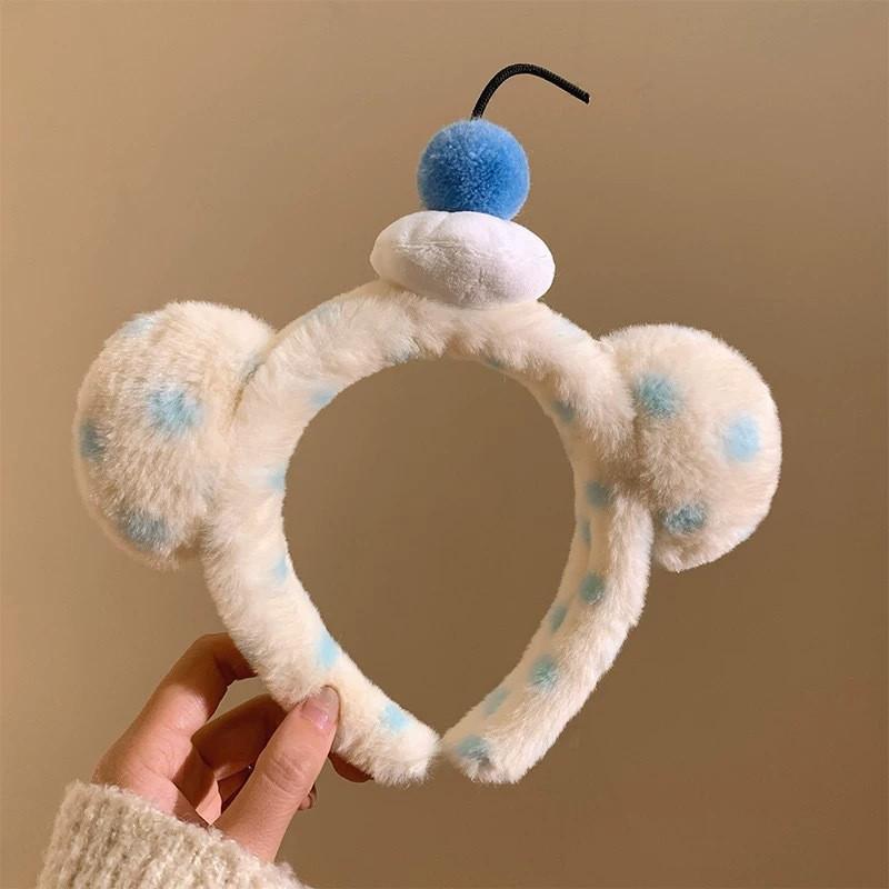 

Cute Shark, Cherry Crab, and Polka Dot Bear 3D Doll Headbands for Kids Face Washing and Photography