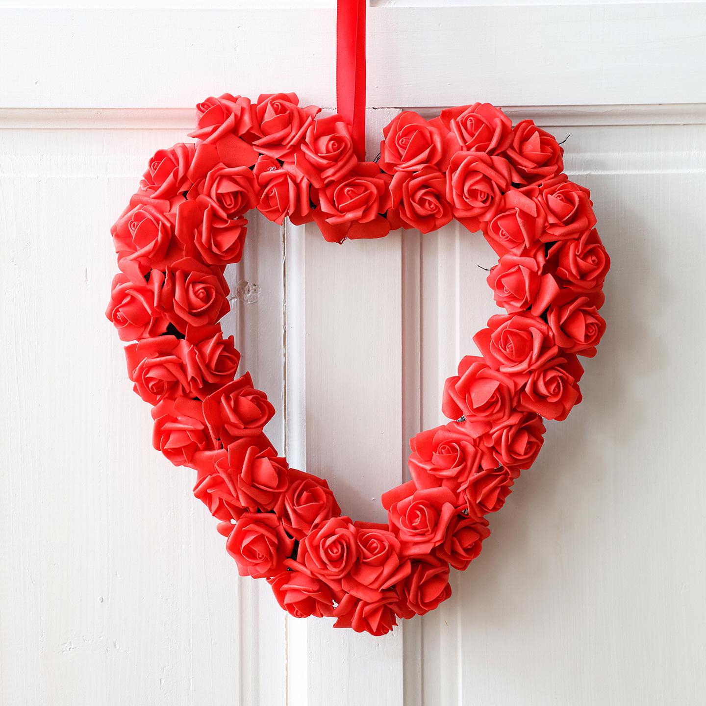

Heart-Shaped Wreath for Wedding Proposal or Valentine s Day Door Decor