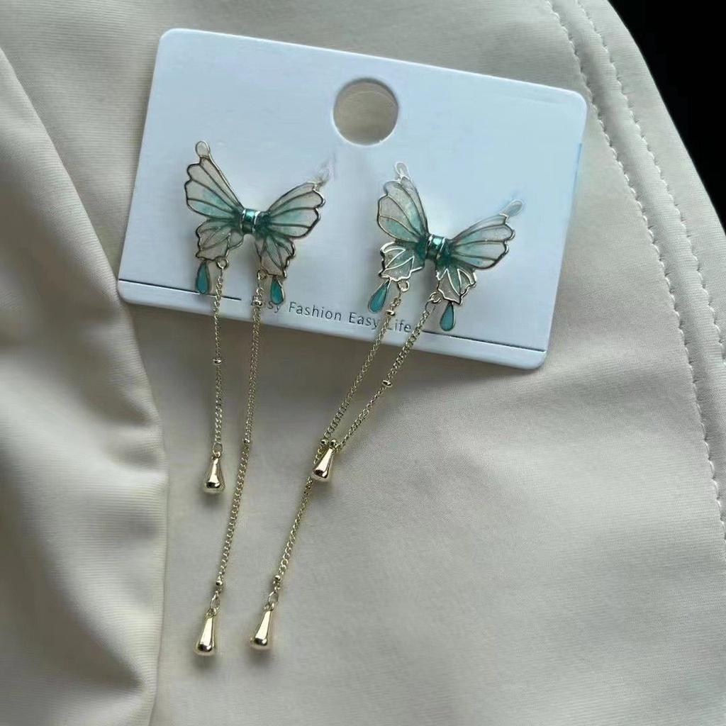 Butterfly Crystal Earrings Unique Design Highend Feel Exquisite Summer Earrings For Women