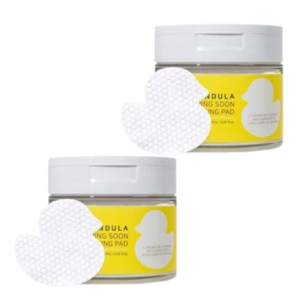 WellDerma / Успокаивающие очищающие диски с календулой Soon Cleansing Pad / 100 мл Набор 1+1 / Мягкое успокаивающее очищение / Сделано в Корее