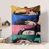 1Pc Heroic Anime Characters Flannel Blanket, Soft And Comfortable, Casual Warm, Camping Travel, Christmas, Halloween Xmas Gift Y1610