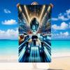 Schnelltrocknendes Strandtuch mit Rocket League Muster, Leichtes saugfähiges Handtuch für Pool, Strand, Urlaub