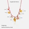 European and American fashion ocean style shell dopamine starfish necklace color rope stainless steel shell pendant women's necklace