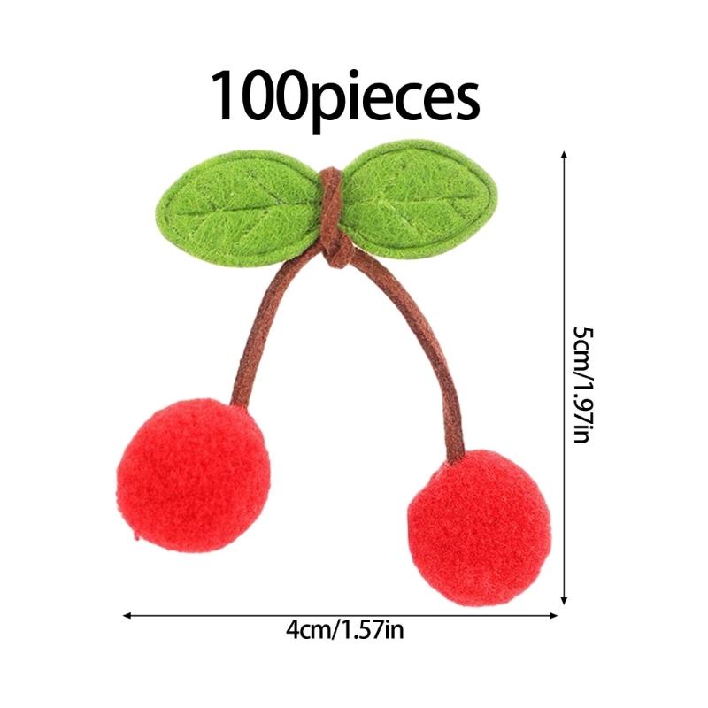 Pack of 100 Cherrys Blossoms Florals Pompoms for Craft Hair Accessories Decorative Materials