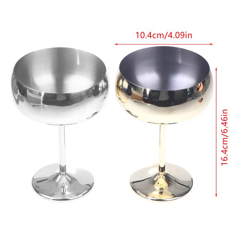 1 Stück Edelstahl-Goblet Cocktail 450ml Metall Hohes Champagnerglas Unzerbrechlich Rotweinbecher Flötenbecher Bar Martini-Becher