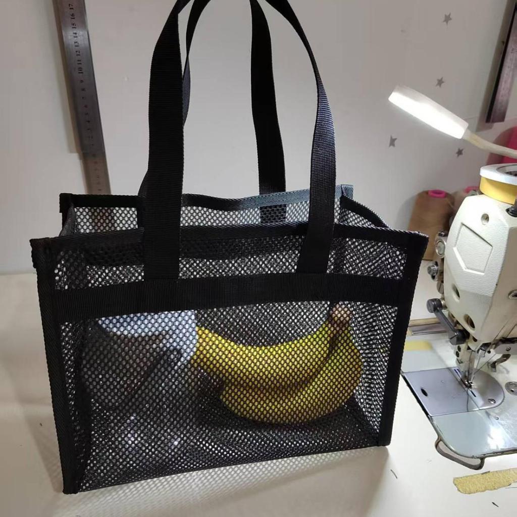 Large Capacity Mesh Tote Bag for Beach, Bathing, and Swimming - Portable, Quick-Drying, and Hollow Design