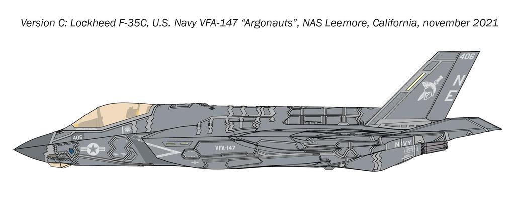 Italeri 1/72 Scale US Navy F-35C Lightning II Plastic Model Kit IT1469 (Airplane)