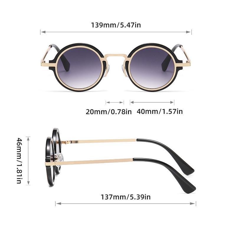 Personalized Stylish Round Frame Sunglasses for Men and Women Trendy Creative Design for Tourism Street Photography Sunglasses