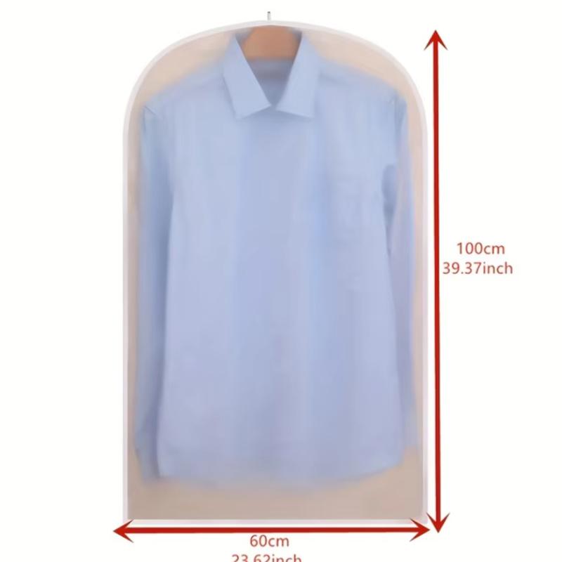 5 Pcs/Lot Bottom Opening Household Wardrobe Clothing Dust Cover Semi-transparent Hanging Style Coat Suit Dust Storage Bag