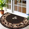 Floral Mosaic Doormat - Vintage Semi-Circular Rubber Backing, Indoor/Outdoor Rug, Durable Comfortable Floor Mat for Home Decor