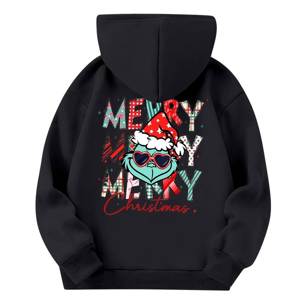 Child Fashion Lightweight Long Sleeve Pullover With Pockets  Print Hoodie