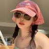 Embroidery Strappy Bandana Hat Korean Style Letter Headscarf Hat Plaid Baseball Cap  Vacation