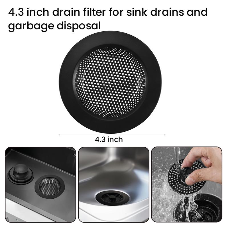 Good-3 Piece Kitchen Sink Plug Filter Garbage Disposal Plug, Stainless Steel Universal Anti-Clogging Kitchen Sink Filter