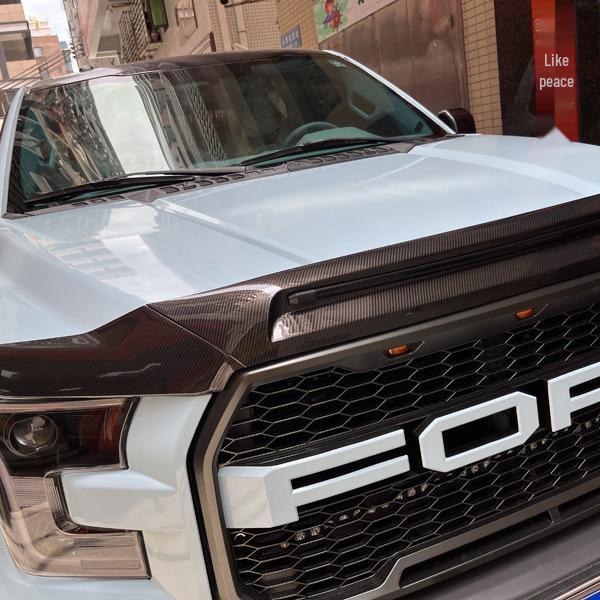 Ford Raptor F150 2015-2020 Carbon Fiber Front Hood Trim with LED Flowing Light