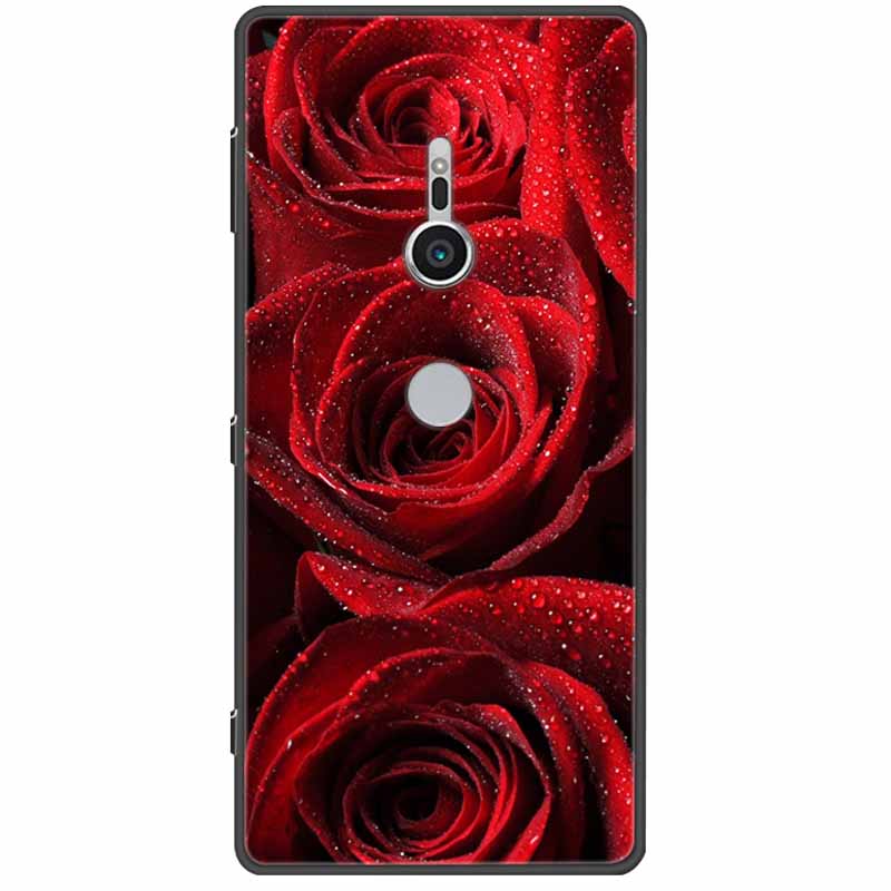 Cute Paint Cover For Sony Xperia XZ3 XZ2  XZ1 XA2 XA1 Ultra Plus Compact Premium Case Black Silicone TPU Coque Shockproof Capa