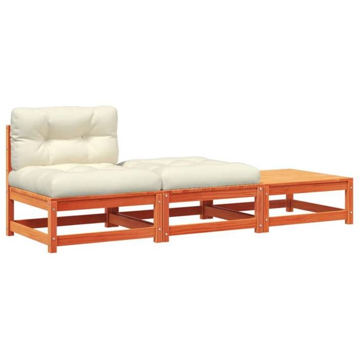 VidaXL Canapé de Jardin sans Accoudoirs avec Coussins et Repose-pieds, Siège avec Dossier, Meuble de Terrasse Patio 838146