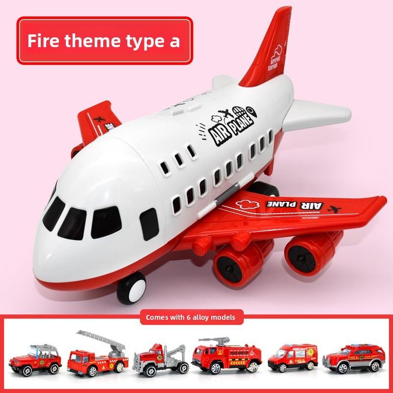 Model Airplane Toy Set With Inertia Mechanism And Storage For Boys And Kids