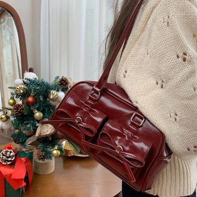 Schleife Ein-Schulter Unterarmtasche für Damen Neuer Stil Tragbare Kissen-Tasche Bowling-Tasche Modische Pendler-Tasche