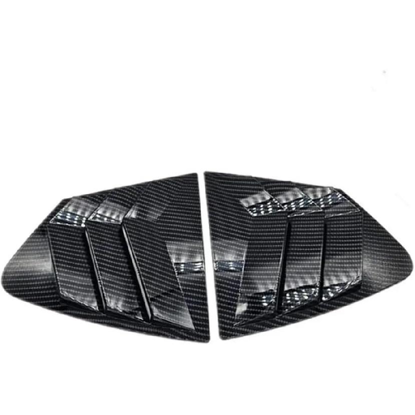 Car Rear Louver Window, Compatible with Honda City 2009-2014, Carbon Fiber Look Side Shutter Vent Trim