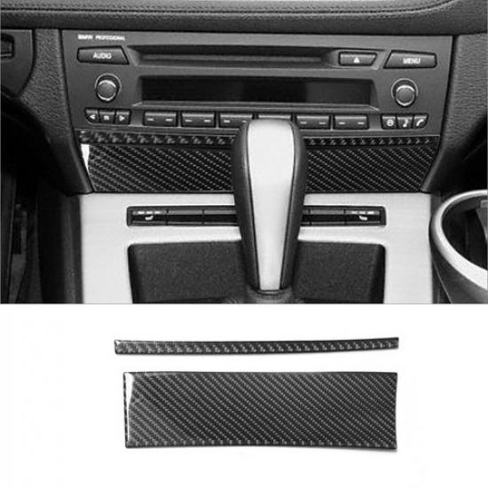 2Pcs For BMW Z4 E89 2009-16 Carbon Fiber Interior Below Radio Console Cover Trim