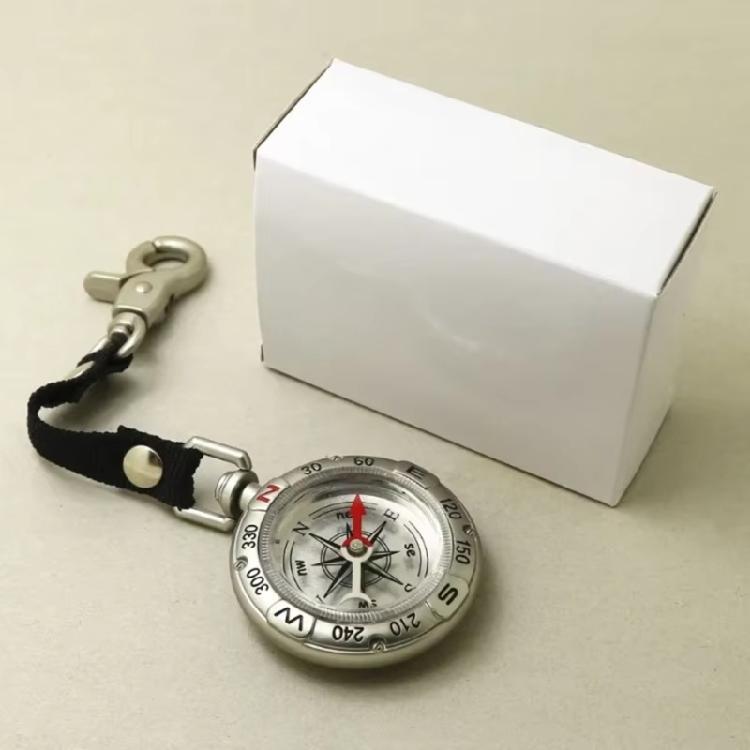 Zincs Alloy Pocket Compasses with Lanyard Keychain Portable Camping Compasses Keychain Navigation Tool Bag Decorations